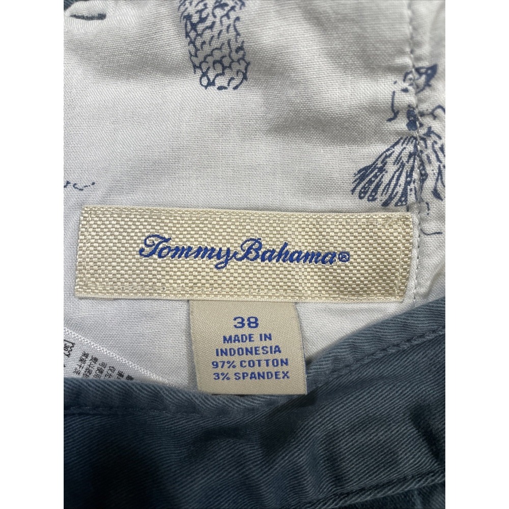 Tommy Bahama Shorts Green Teal Chino Bermuda Washed Pigment Dyed Casual Men's 38 - Picture 8 of 14